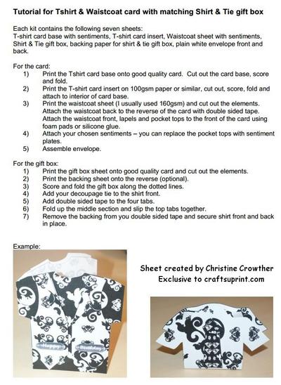 T-shirt & Waistcoat card kits with matching shirt & tie gift boxes Image