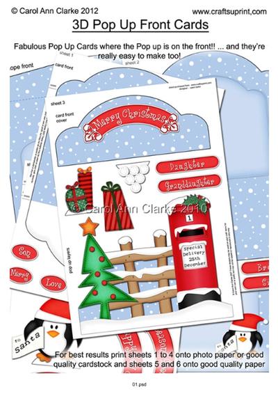 3D Pop Up Front Christmas Card Kits Tutorial PDF