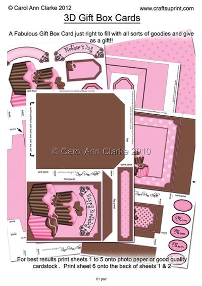 3D Gift Box Card Kits Tutorial PDF