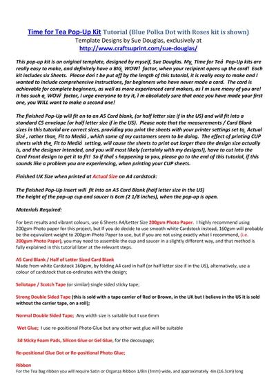 Time for Tea Pop-ups PDF