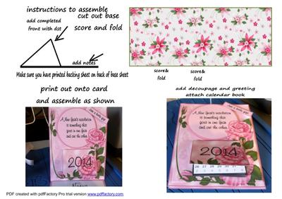 Easel calendars 2014 with notes tutorial PDF