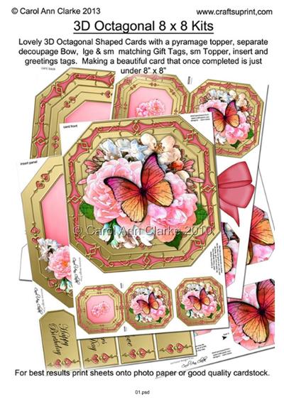 8x8 3D Pyramage Octagonal Floral Kits Tutorial PDF