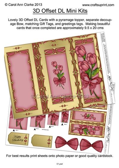 3D Floral Offset DL Cards Tutorial PDF