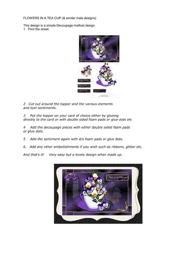How to make my Flowers in a Teacup designs. PDF