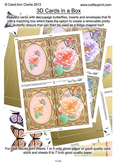 Pretty Floral Cards in a Box & Fridge Magnet Tutorial PDF