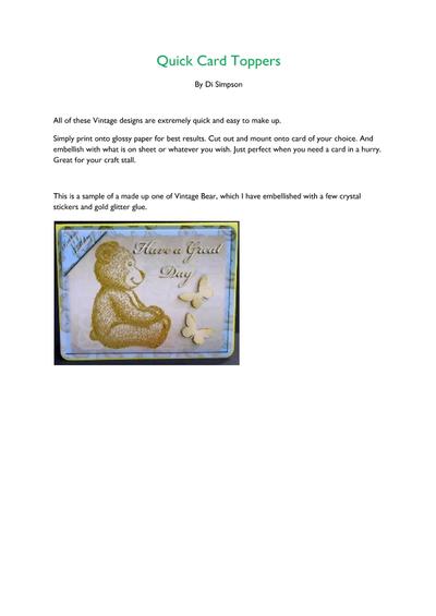 Easy Topper Tutorial for my Vintage collection PDF