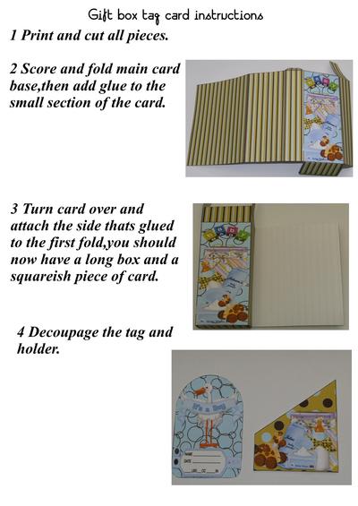 Gift box tag card mini kit instructions