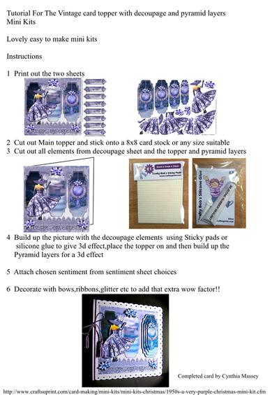 Tutorial For Vintage Mini kit card fronts With Decoupage and pyramid layers Image
