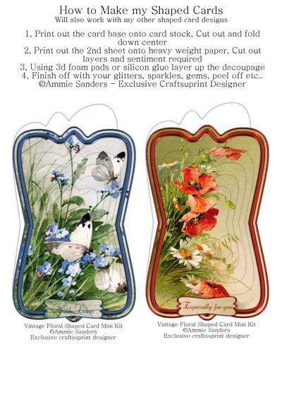 Vintage Floral Shaped Cards Tutorial Image