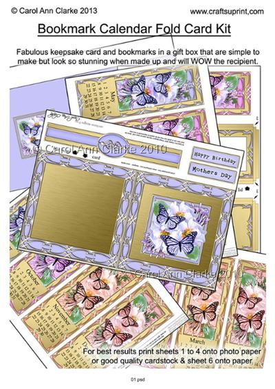 Bookmark Calendar Fold Card Kits Tutorial