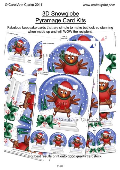 3D Xmas Snowglobe Circle Pyramage Card Kit Instructions PDF-2