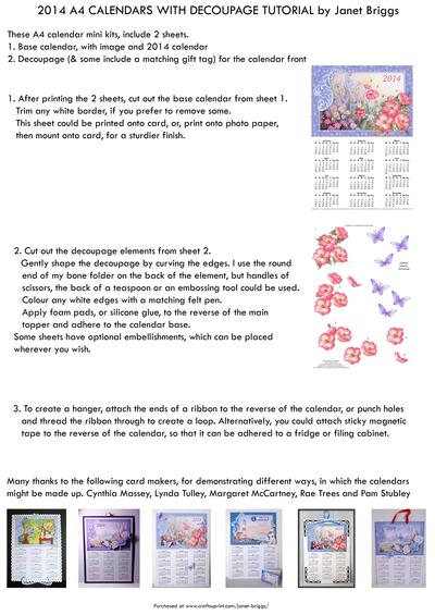 2014 A4 CALENDARS WITH DECOUPAGE MINI KITS  Image