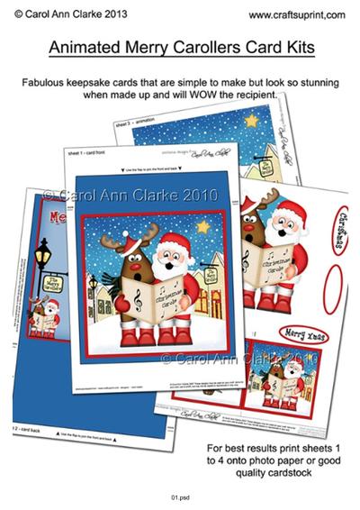 3D Animated Merry Carollers Card Kits Tutorial PDF-2