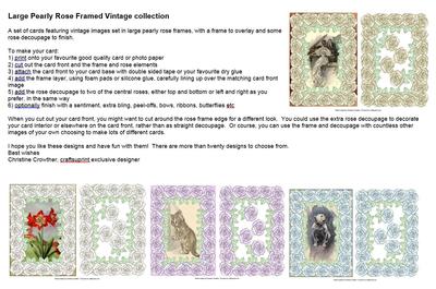 Large Pearly Rose Framed Vintage collection Image