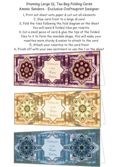 Stunning Large DL Tea Bag Card Front Designs Image