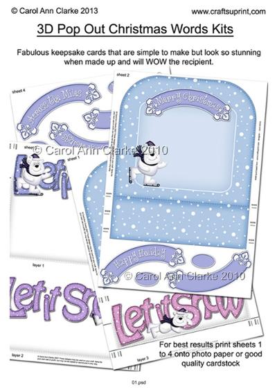 3D Pop Out Xmas Word Card Kits Tutorial PDF-2