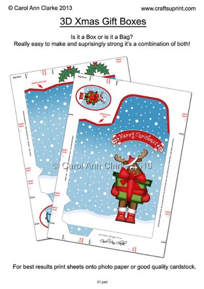 3D Xmas Gift Box Mini Kits Tutorial PDF