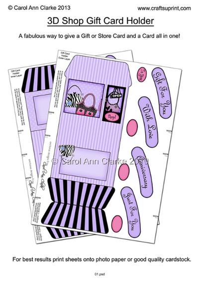 3D Little Shop Gift Card Holder Tutorial PDF-2