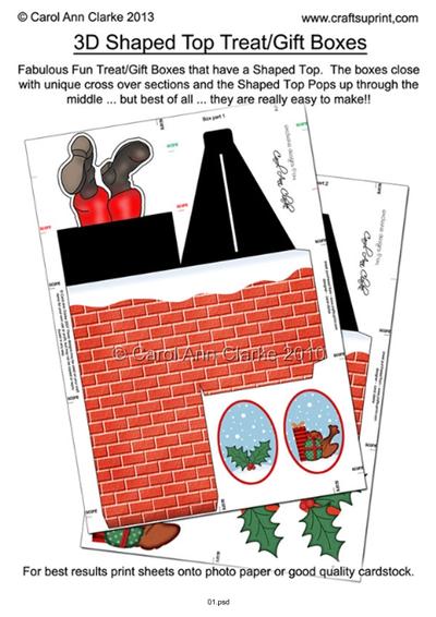 3D Xmas Shaped Top Gift Box Mini Kits Tutorial PDF-2