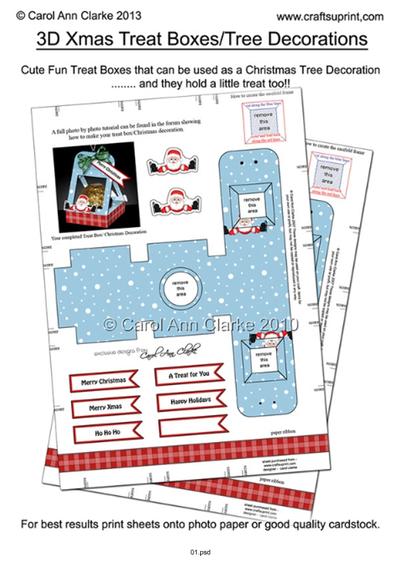  **3D Xmas Treat Boxes/Tree Decorations** Tutorial PDF