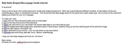 Side Satin Draped Decoupage Cards tutorial Image