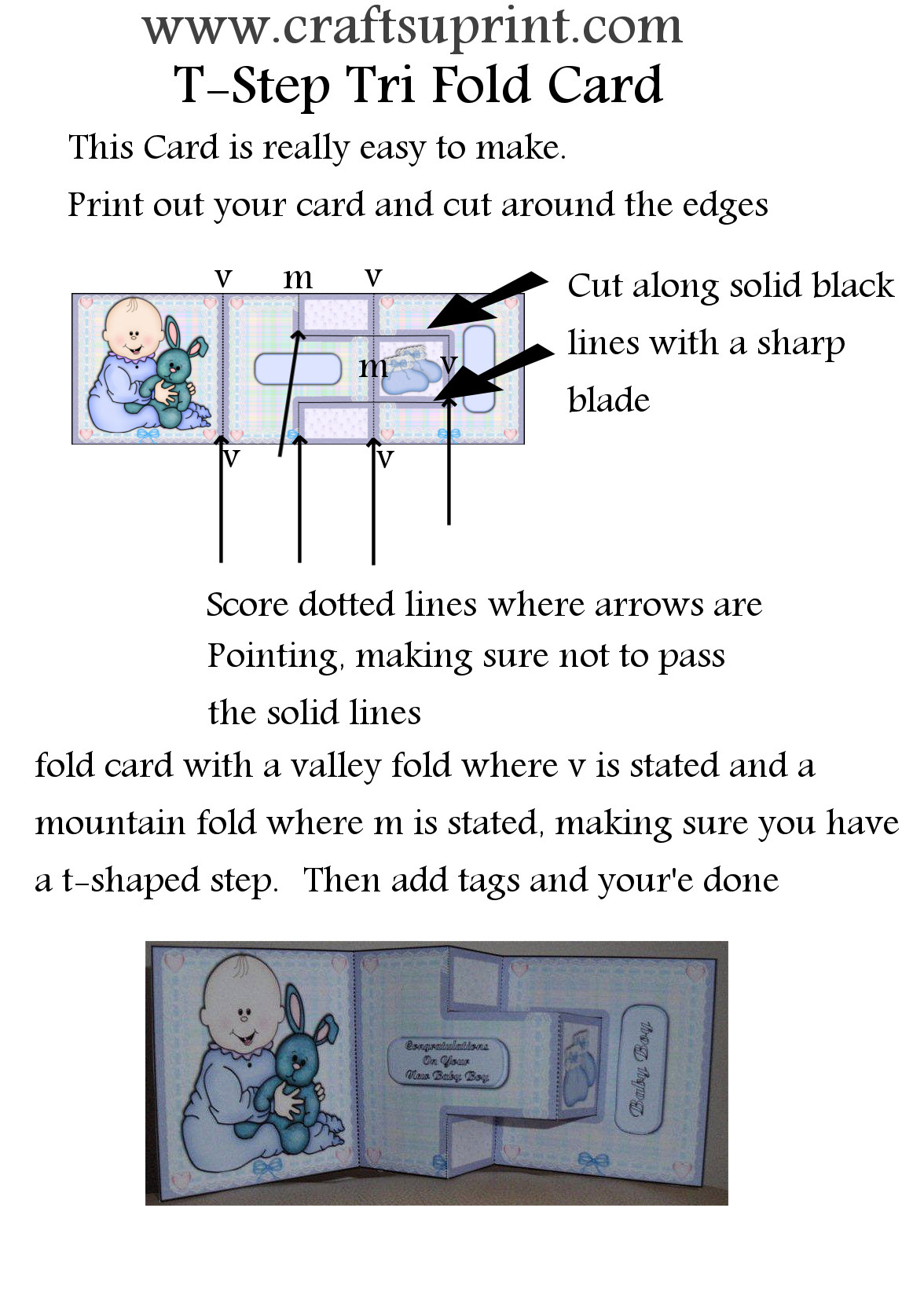 Tri Step Card T-step tri fold tutorial