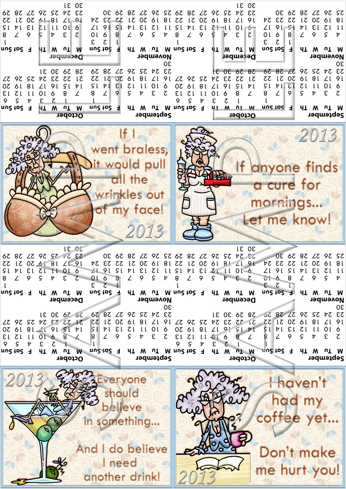 2013 purse calendar kits